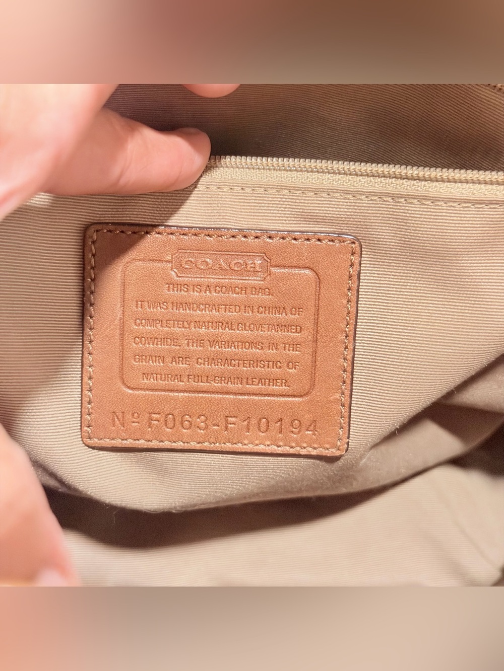 Vintage Coach Hampton Leather Shoulder Tote Bag – Camel Brown / Tan - Picture 6 of 13